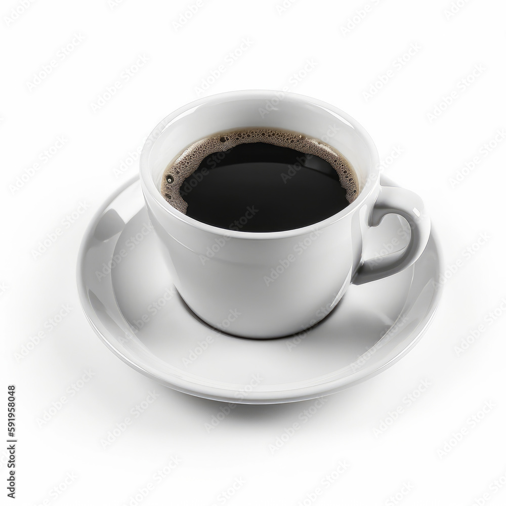 Espresso coffee cup isolated. Illustration AI Generative