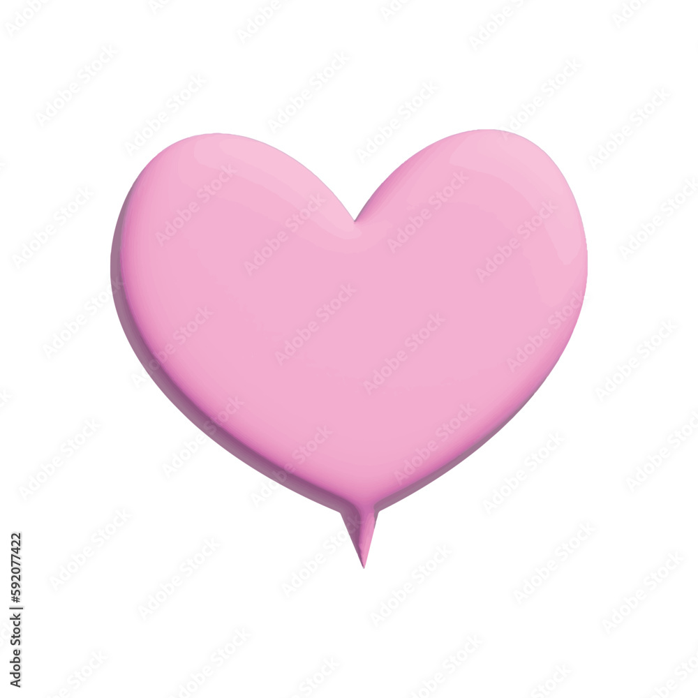 Heart-shaped chat box on white background