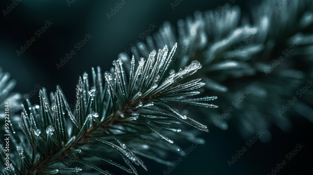 Fir branch. Illustration AI Generative.