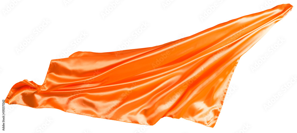 Orange cloth flutters