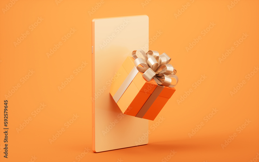 Gift box, festival and celebration, 3d rendering.