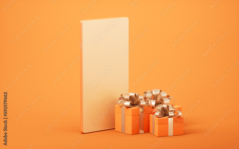 Gift box, festival and celebration, 3d rendering.