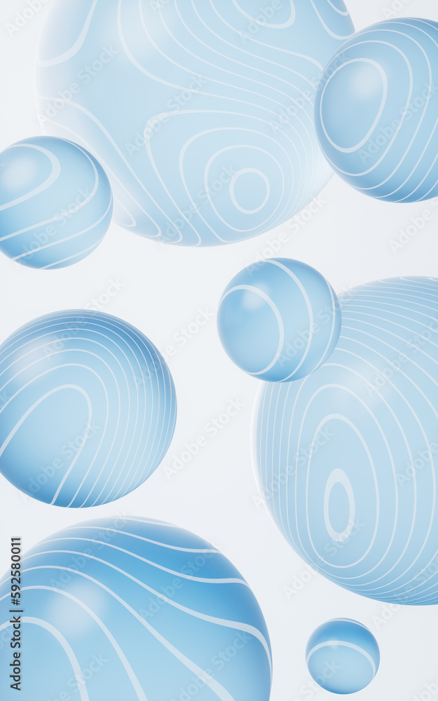 Transparent glass sphere background, 3d rendering.