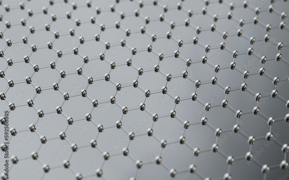 Hexagonal structure background, 3d rendering.