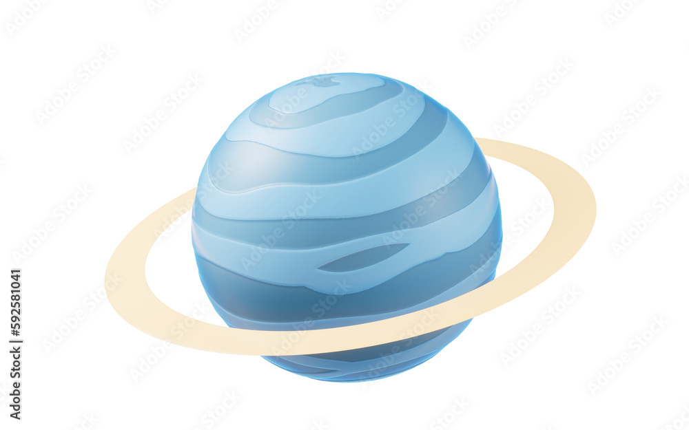 Planet with cartoon style, 3d rendering.