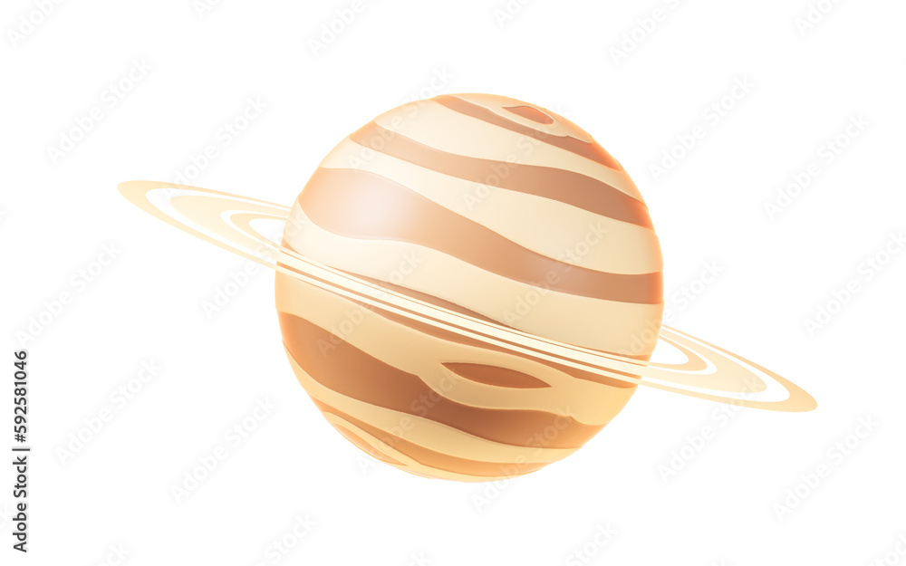 Planet with cartoon style, 3d rendering.