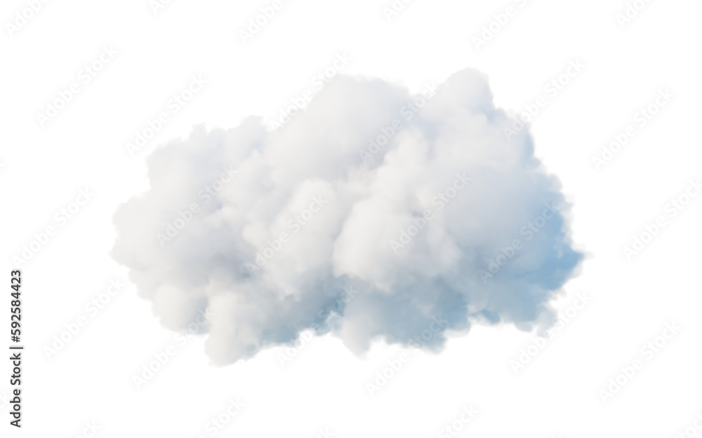 Cloud on white background, 3d rendering.