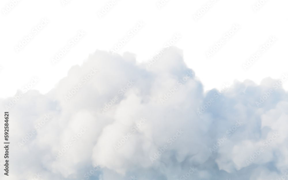 Cloud on white background, 3d rendering.