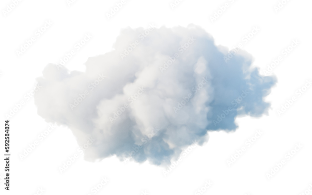 Cloud on transparent background, 3d rendering.