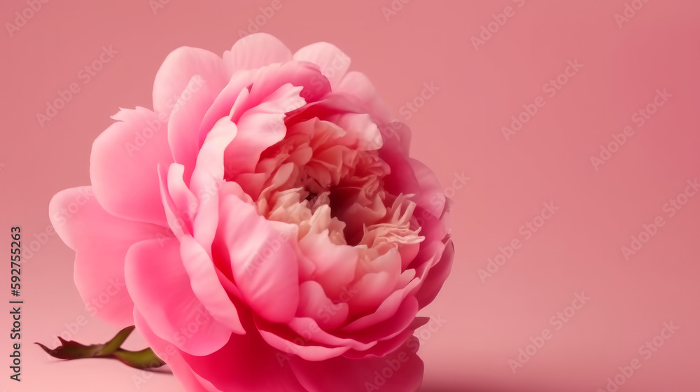 Pink peony flower. Illustration AI Generative.