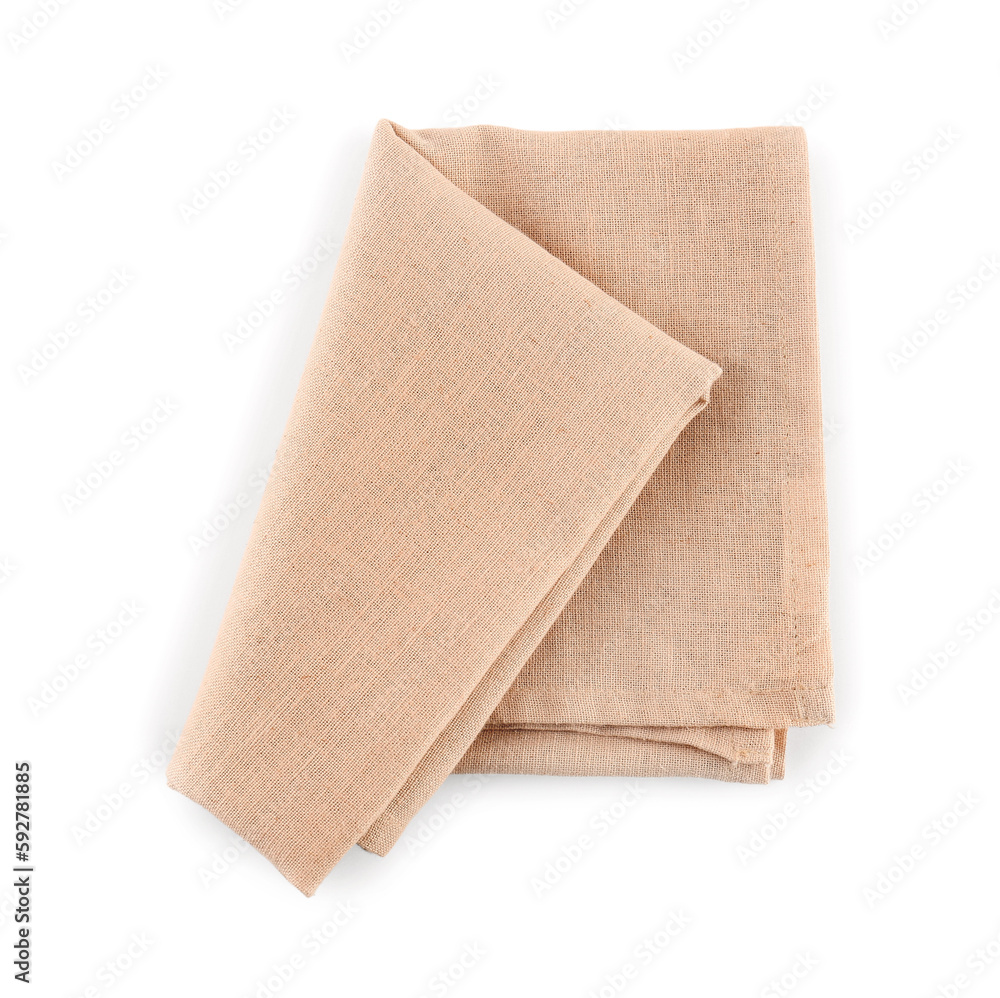 New folded napkin isolated on white background