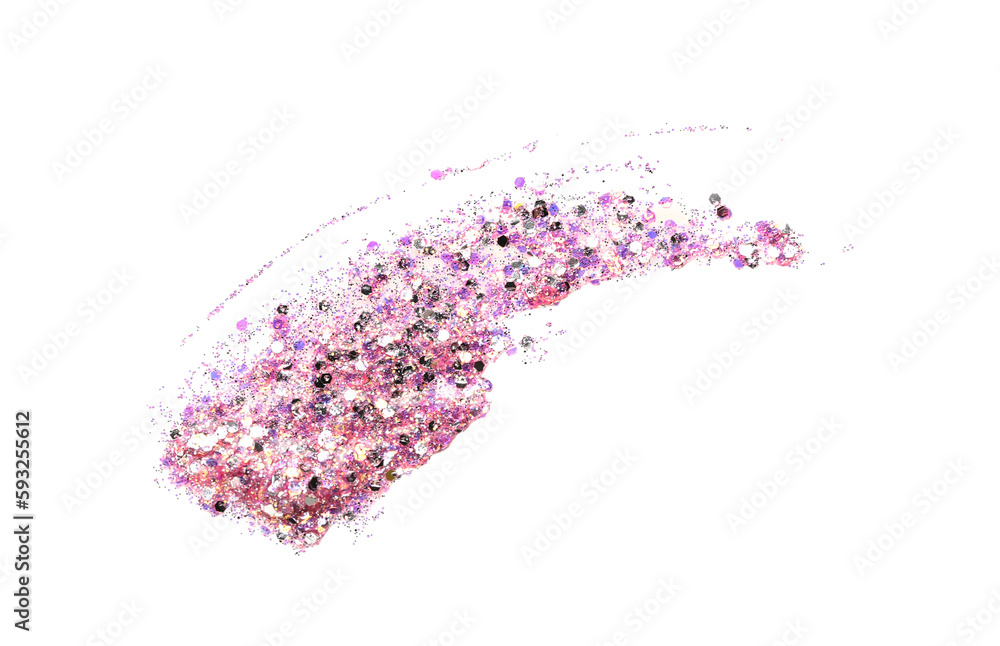 Glitter stroke on white background