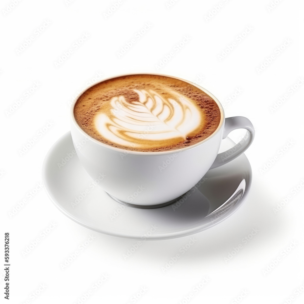 Cappuccino cup isolated. Illustration AI Generative.