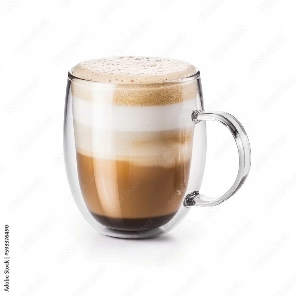 Cappuccino cup isolated. Illustration Generative AI.