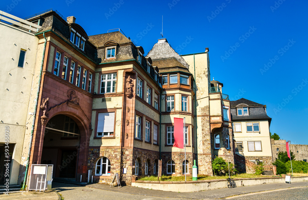 Architecture of Ruedesheim am Rhein town in Hesse, Germany