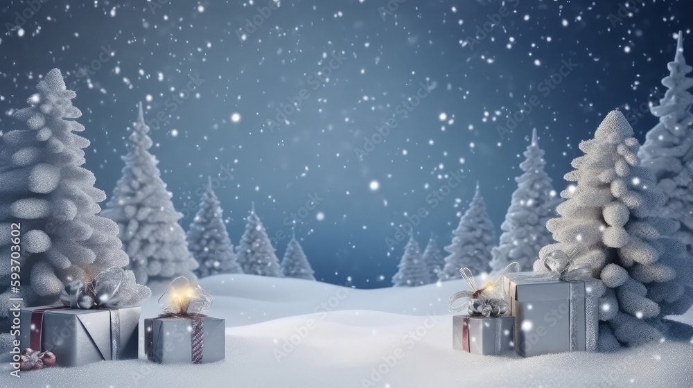 Merry Christmas Holiday Background. Illustration AI Generative.