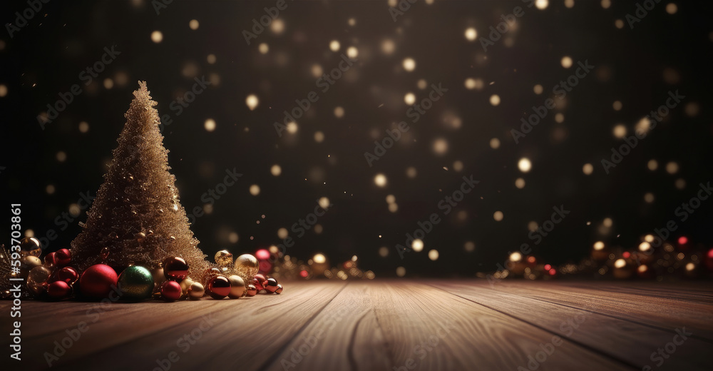 Merry Christmas Holiday Background. Illustration AI Generative.