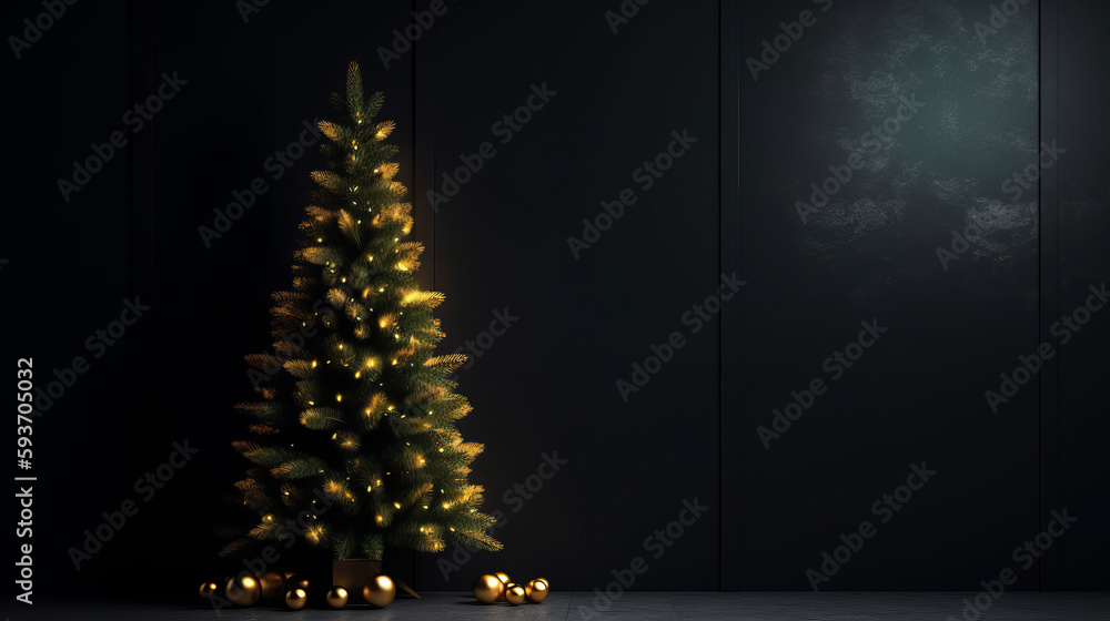 Merry Christmas Holiday Background. Illustration AI Generative.