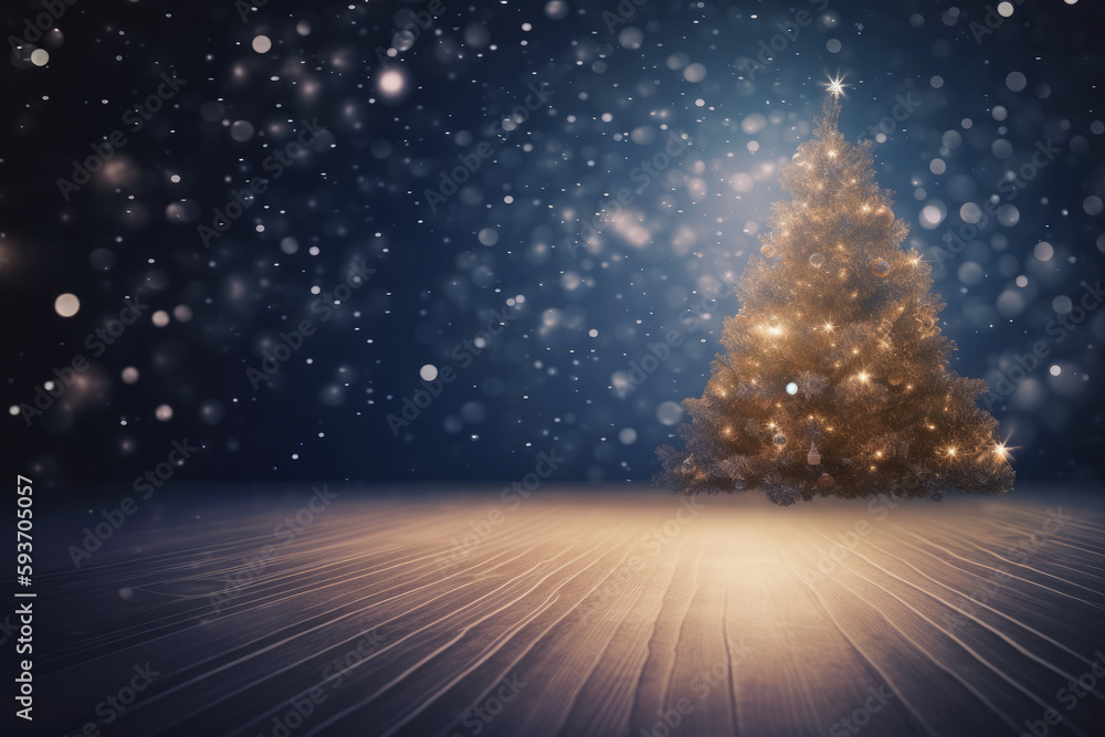 Merry Christmas Holiday Background. Illustration AI Generative.