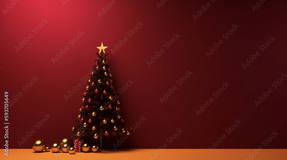 Merry Christmas Holiday Background. Illustration AI Generative.