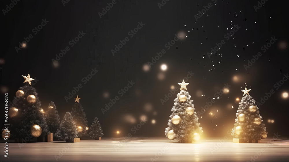 Merry Christmas Holiday Background. Illustration AI Generative.