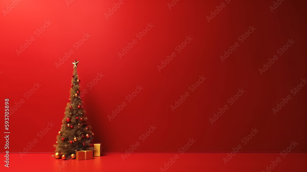 Merry Christmas Holiday Background. Illustration AI Generative.