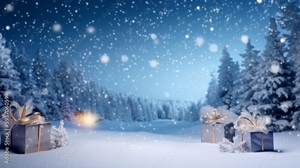 Merry Christmas Holiday Background. Illustration AI Generative.