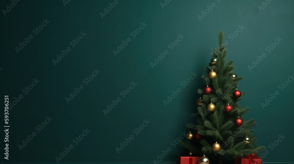 Merry Christmas Holiday Background. Illustration AI Generative.