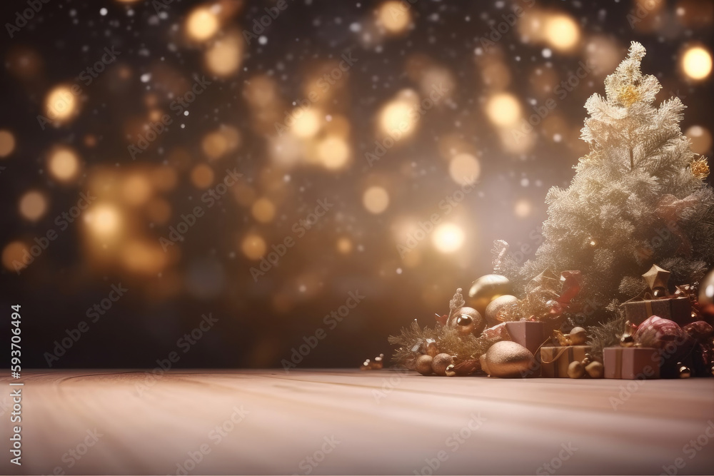 Merry Christmas Holiday Background. Illustration AI Generative.