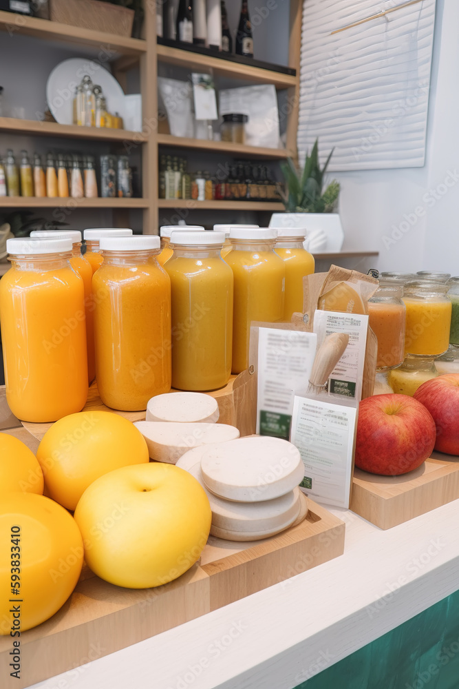 Fresh fruits and freshly squeezed juice from milk tea shops