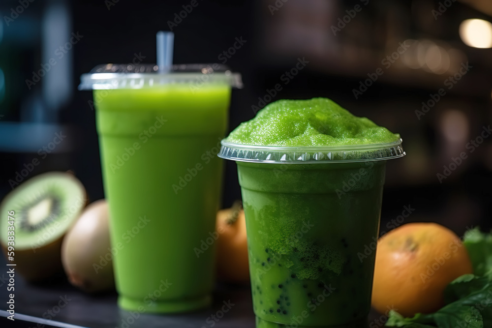 Fresh fruits and freshly squeezed juice from milk tea shops