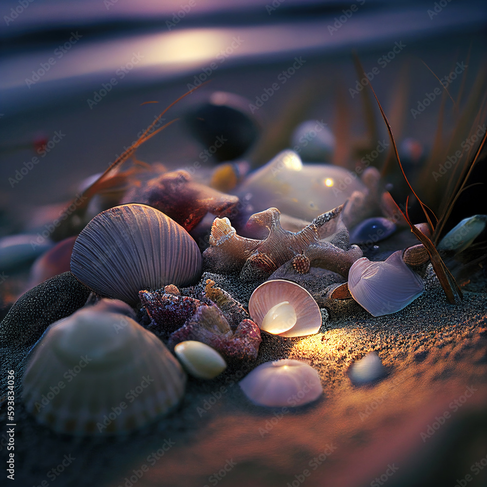 Outdoor Ocean Beach Shell Wallpaper..