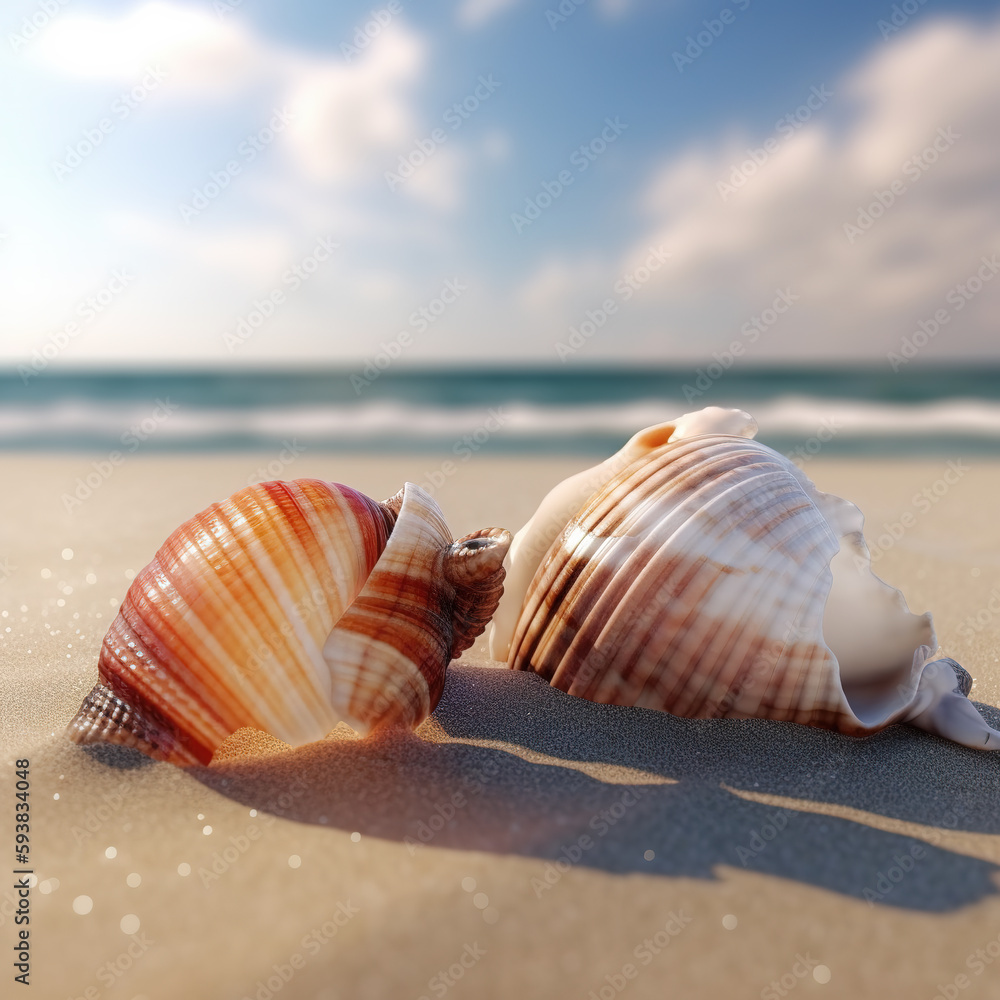 Outdoor Ocean Beach Shell Wallpaper..