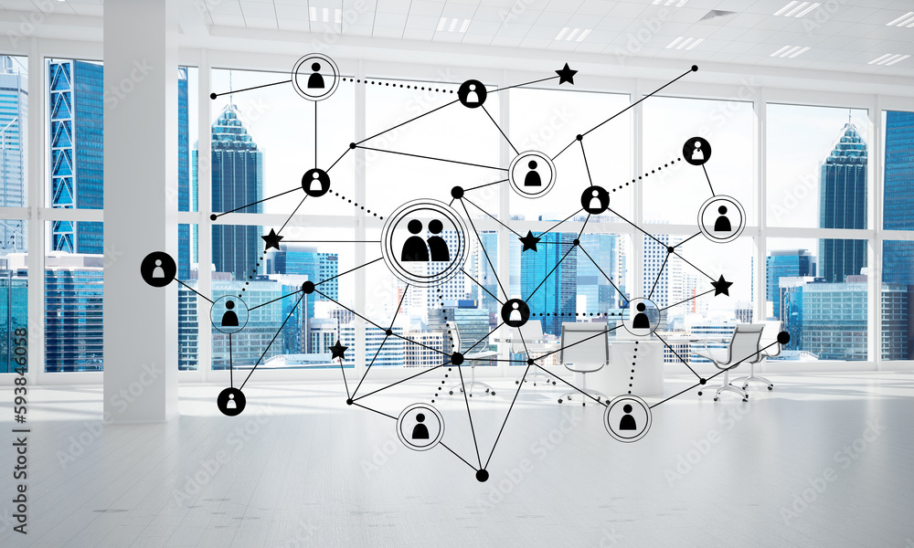 Networking and wireless connection as concept for effective modern business