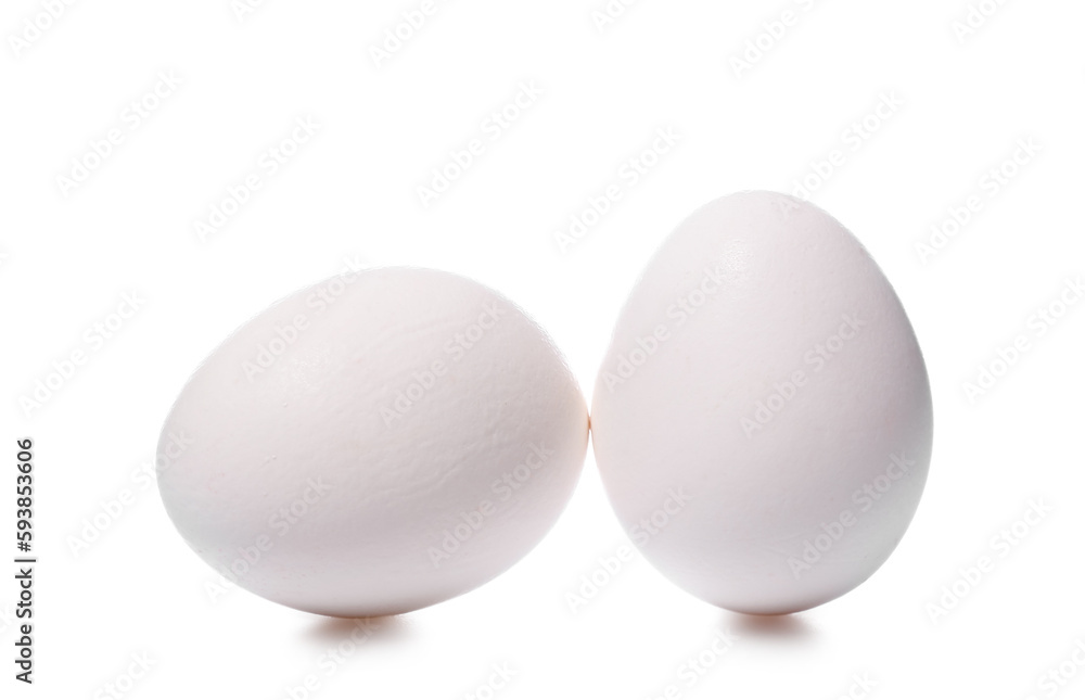 Chicken eggs isolated on white background