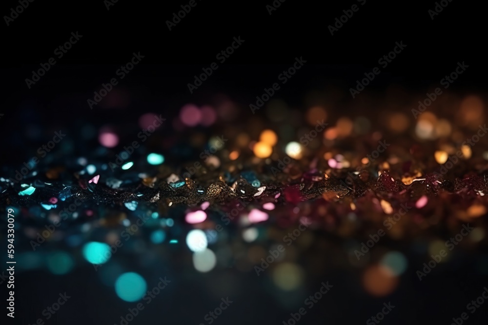  a blurry photo of a black background with many colors of lights on it and a blurry background of a 