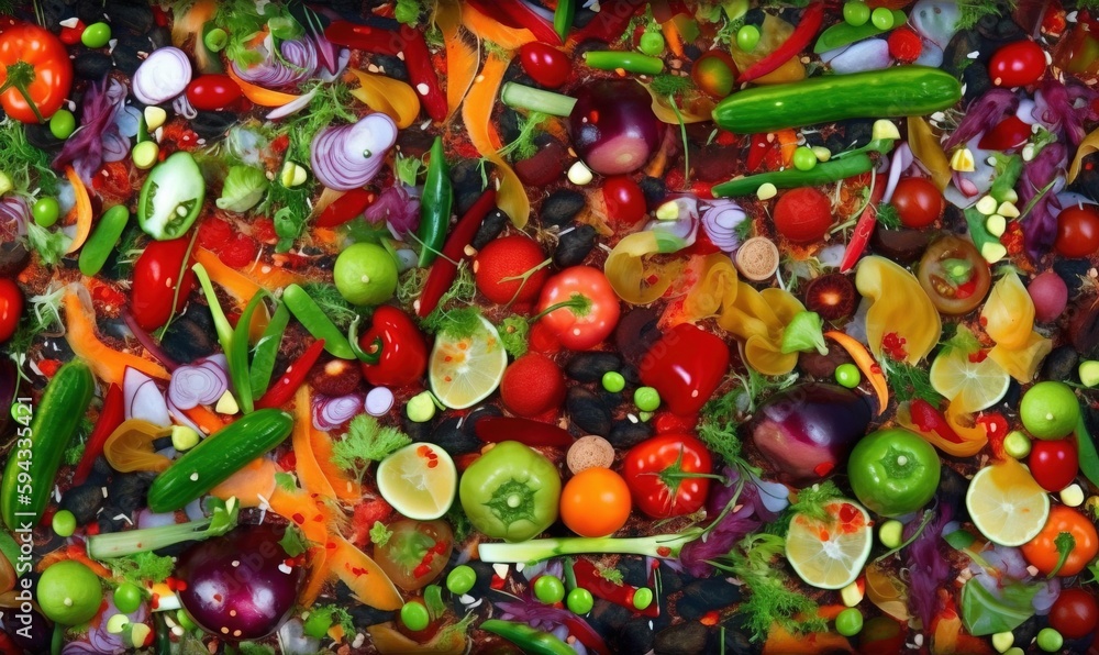  a lot of different types of vegetables on a table top with a lot of different colors of vegetables 