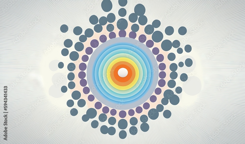  a colorful circle with a white dot in the middle of it and a white dot in the middle of the circle 