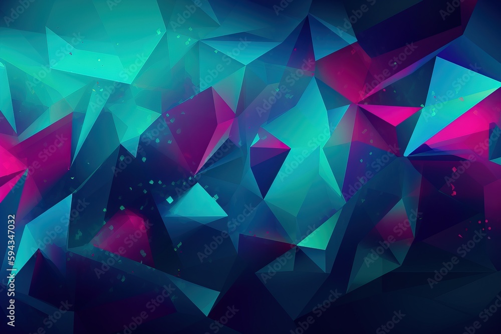  a very colorful abstract background with a lot of triangles and dots on its sides and a blue backg