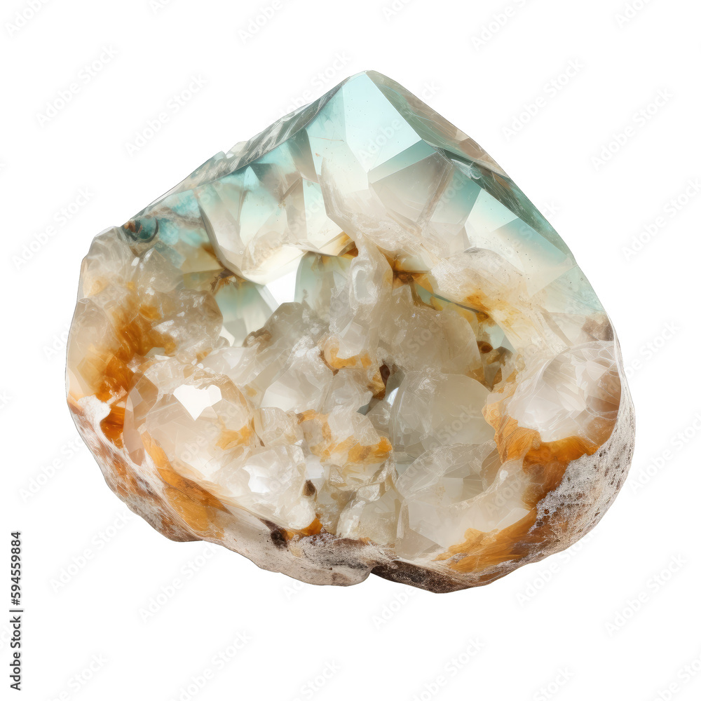 prasiolite gem stone , isolated on transparent background cutout , generative ai