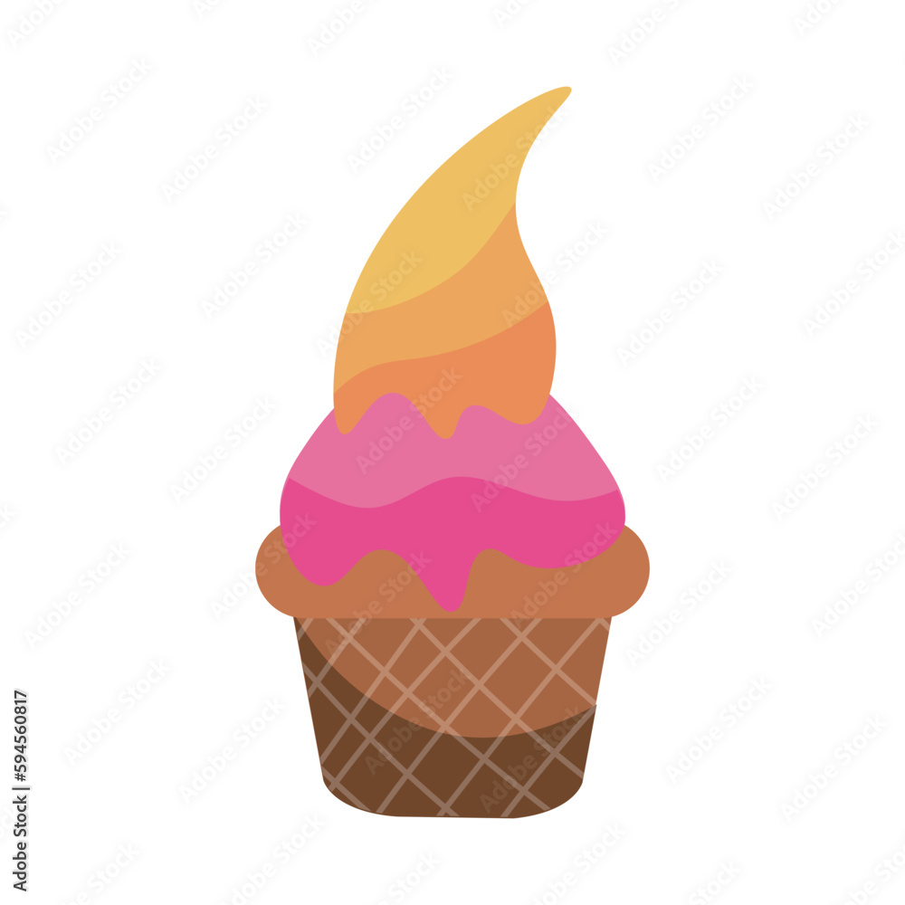 Sweet ice-cream on white background