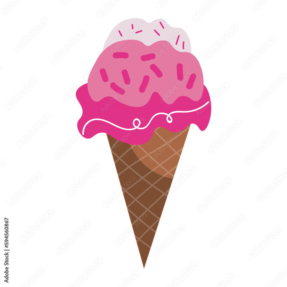 Sweet ice-cream on white background