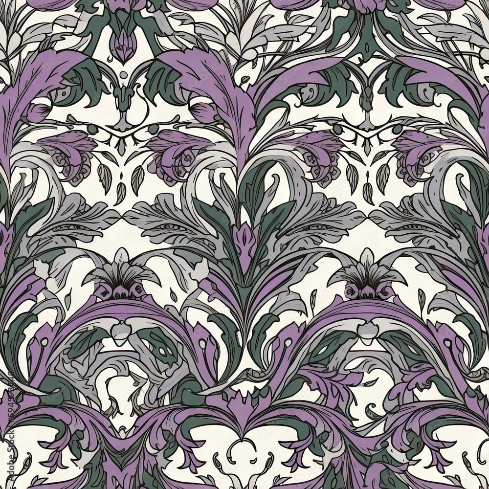 Orchid flower seamless pattern. Floral seamless background. Generative AI