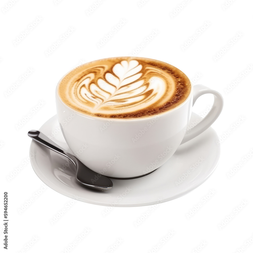 Cappuccino cup isolated. Illustration AI Generative.