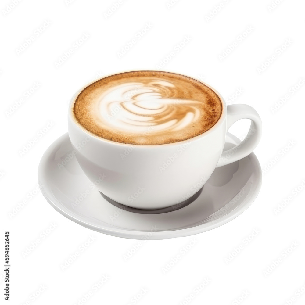 Cappuccino cup isolated. Illustration AI Generative.