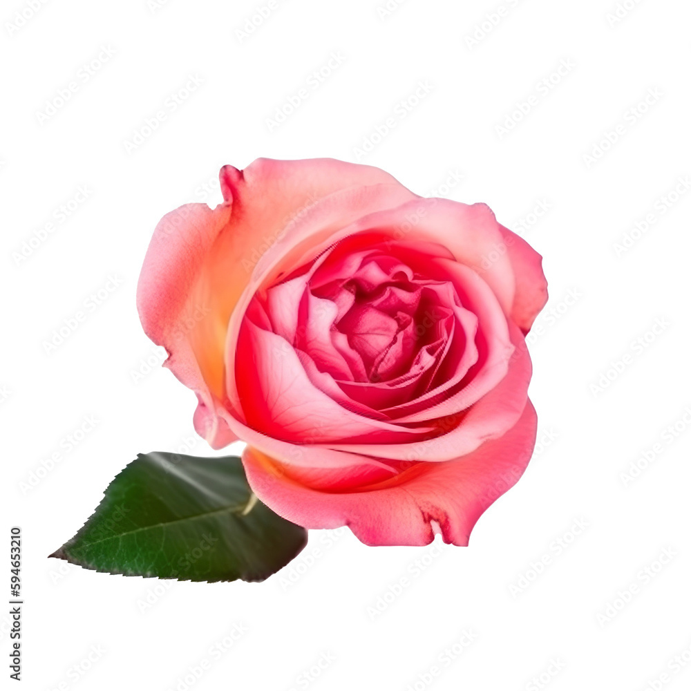 Rose flower isolated. Illustration AI Generative