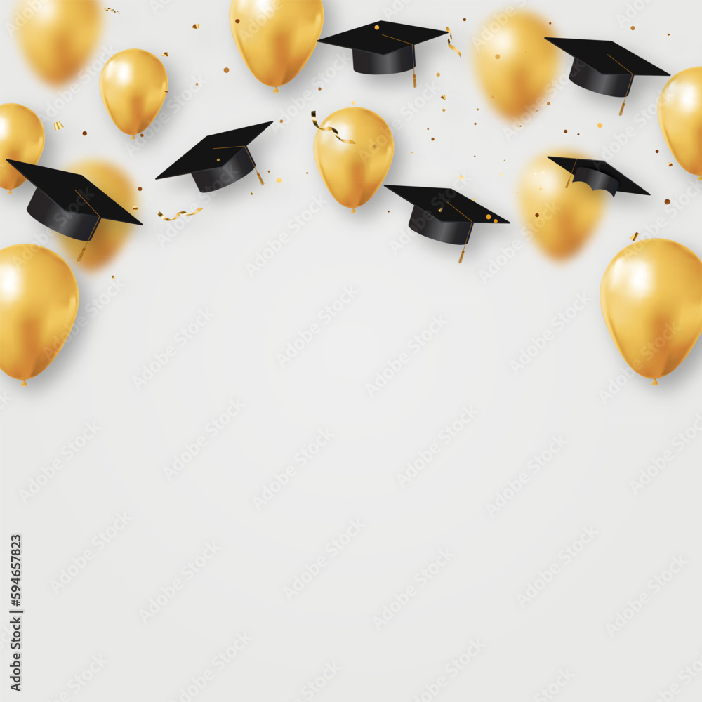 Happy Graduation Greeting Background Vector Illustration