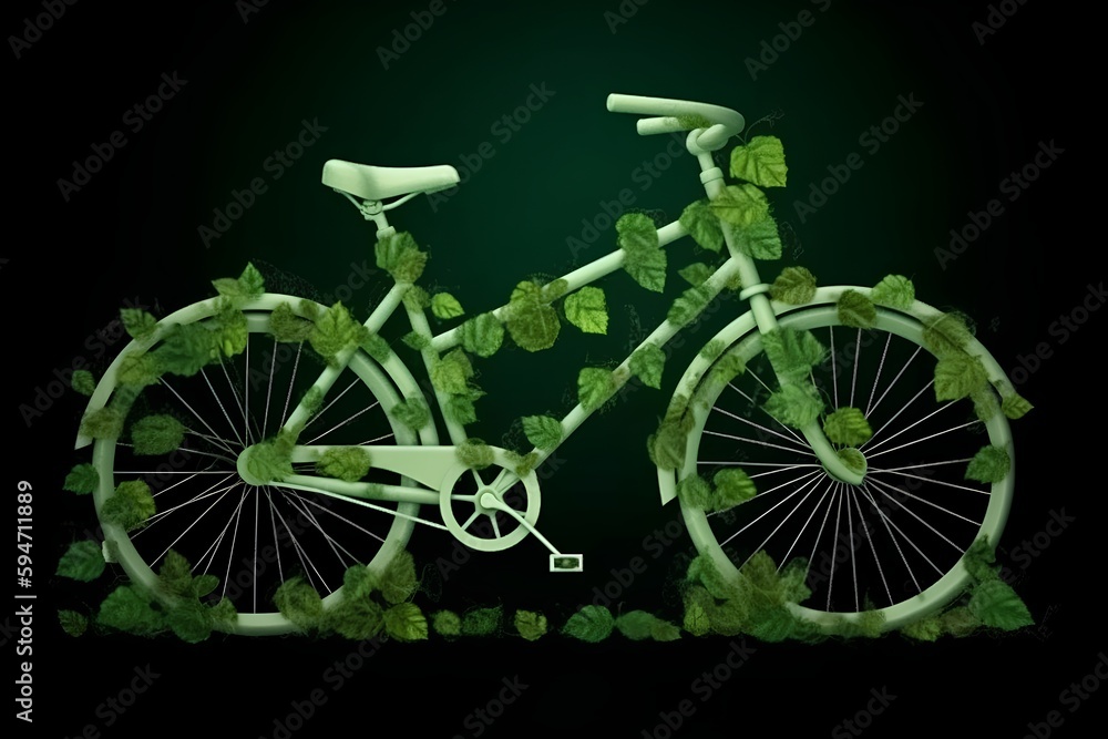 Green, sustainable transportation concept. Promoting zero emissions, showcasing sustainable mobility