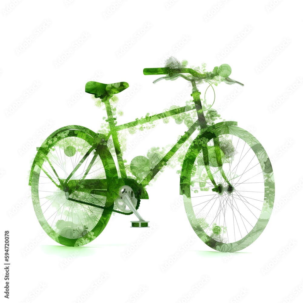 Green, sustainable transportation concept. Promoting zero emissions, showcasing sustainable mobility