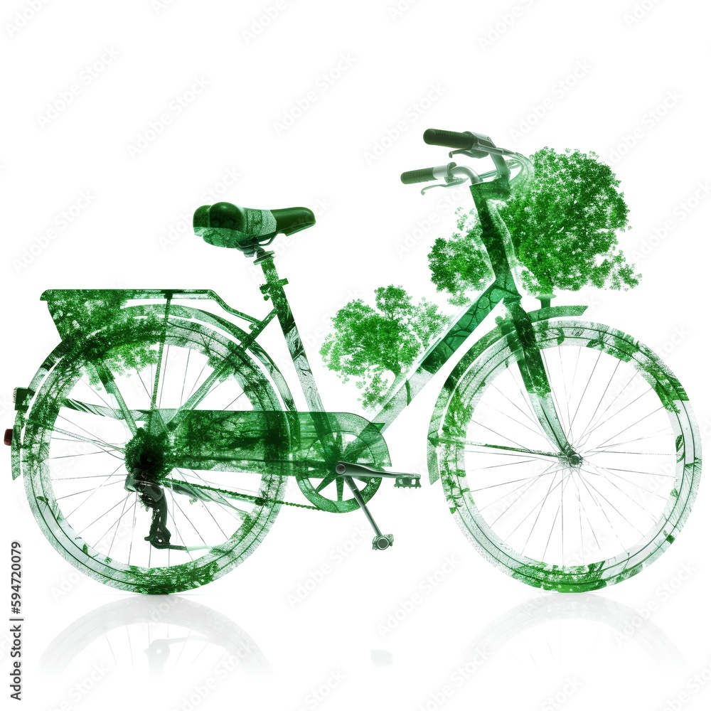 Green, sustainable transportation concept. Promoting zero emissions, showcasing sustainable mobility